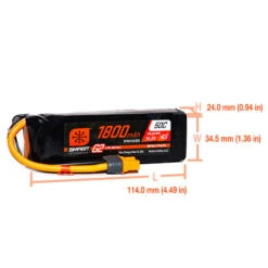 Spektrum 14.8V 1800mAh 4S 50C Smart G2 LiPo Battery: IC3 -Model Toys Store SPMX184S50 A1 G7ARU5EJ