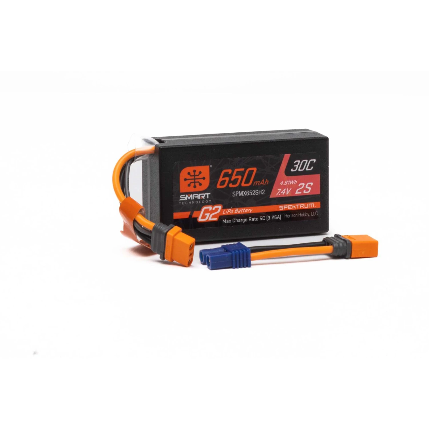 Spektrum 7.4V 650mAh 2S Smart G2 Hardcase 30C LiPo: IC2 4 Spektrum 7.4V 650mAh 2S Smart G2 Hardcase 30C LiPo: IC2 - Image 2