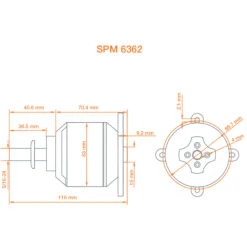 Spektrum Avian 6362-200Kv Outrunner Brushless Motor 11 Spektrum Avian 6362-200Kv Outrunner Brushless Motor -Model Toys Store SPMXAM4796 A10 W3FNVEB0