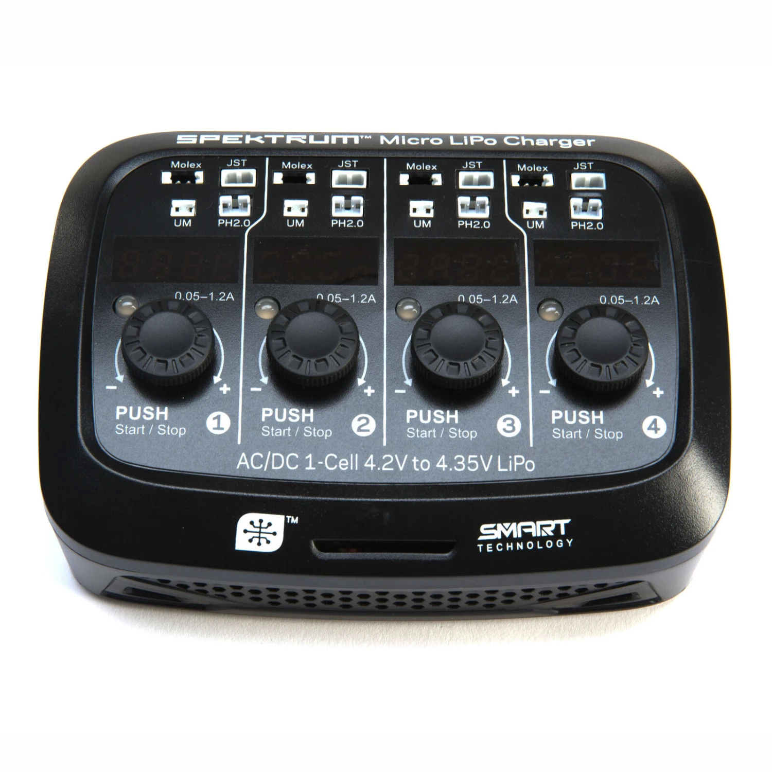 Spektrum 44 Micro 4-port AC/DC 1S LiPo Smart Charger 3 Spektrum 44 Micro 4-port AC/DC 1S LiPo Smart Charger