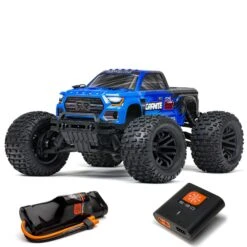 Arrma 1/10 Granite 4X2 Boost Mega 550 Brushed Monster Truck RTR, With Battery & Charger, Blue #ARA4102SV4T2