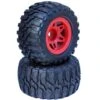 Power Hobby 1/8 Defender 3.8" Belted All Terrain Tires 17mm Mounted Red #PHBPHT2366R -Model Toys Store power hobby power hobby 1 8 defender 38 belted all