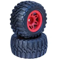 Power Hobby 1/8 Defender 3.8" Belted All Terrain Tires 17mm Mounted Red #PHBPHT2366R