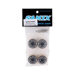 Samix SCX24 Aluminum & Brass 1.0" Beadlock Wheel Set (Black) (4) #SCX24-6669 -Model Toys Store samix samix scx24 aluminum brass 10 beadlock wheel 4