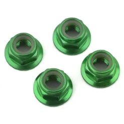 Traxxas 5mm Aluminum Flanged Nylon Locking Nuts (Green) (4) #8447G