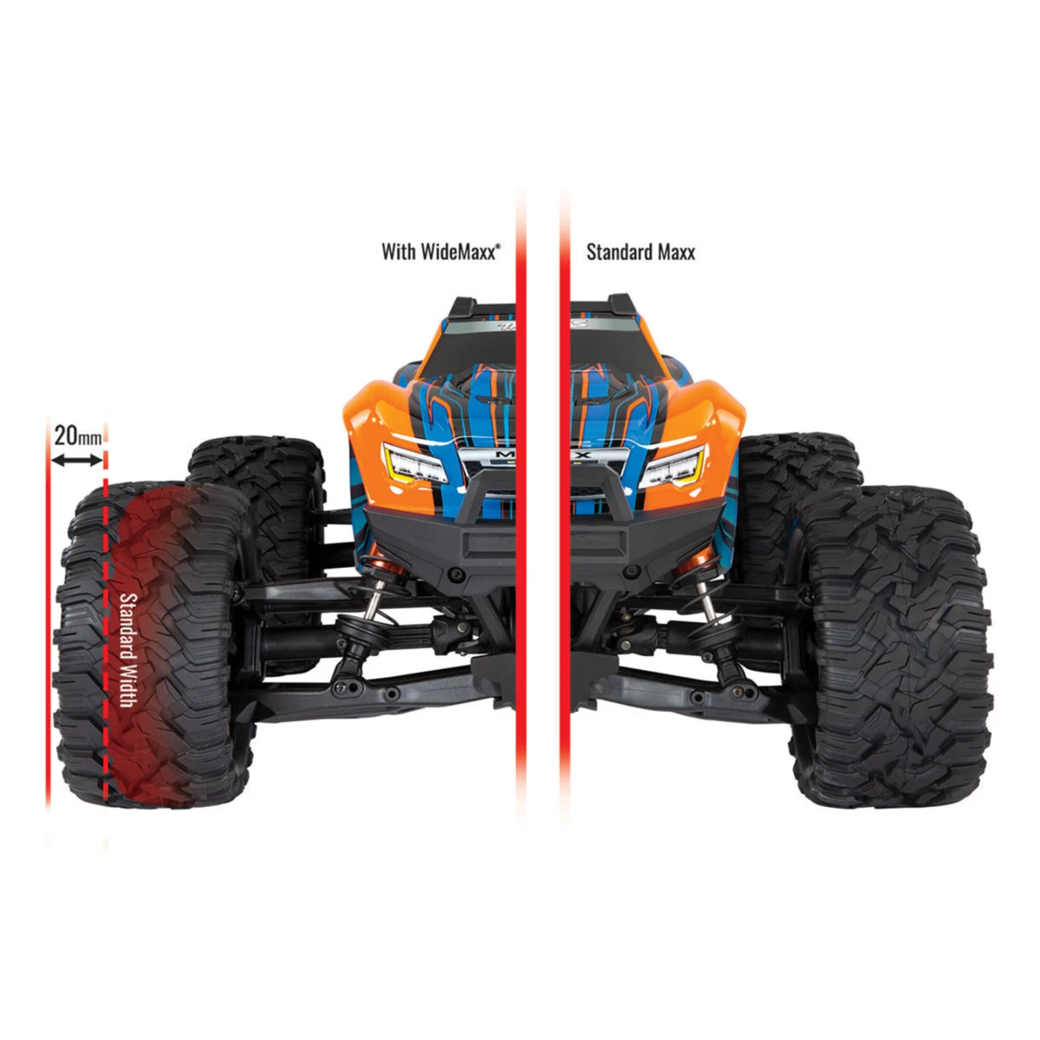 Traxxas Maxx WideMaxx 1/10 Brushless RTR 4WD Monster Truck (Red) W/TQi 2.4GHz Radio & TSM #89086-4-RED 8 Traxxas Maxx WideMaxx 1/10 Brushless RTR 4WD Monster Truck (Red) W/TQi 2.4GHz Radio & TSM #89086-4-RED - Image 6