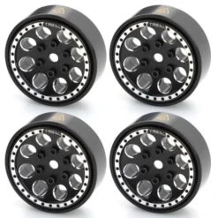 Treal SCX24 Beadlock Wheels W/Brass Rings 22g (Black) #X002P92OBN