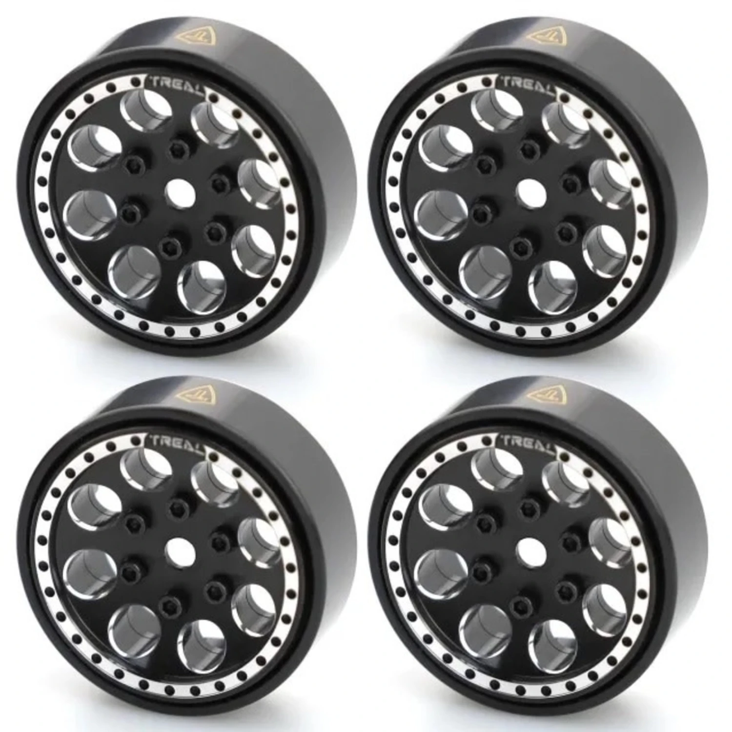 Treal SCX24 Beadlock Wheels W/Brass Rings 22g (Black) #X002P92OBN 3 Treal SCX24 Beadlock Wheels W/Brass Rings 22g (Black) #X002P92OBN